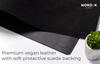 Nordik Faux Leather Desk Mat with Cable Organizer (Black, 90 x 43 cm) Premium Extended Mouse Mat for Home and Office Accessories - Felt Vegan Large