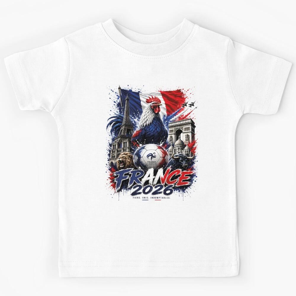 France 2026 Soccer Fan T-Shirt – French Rooster Football Supporter Tee, Patriotic France Fan Shirt, Vintage National Team Graphic Kids T-Shirt 130
