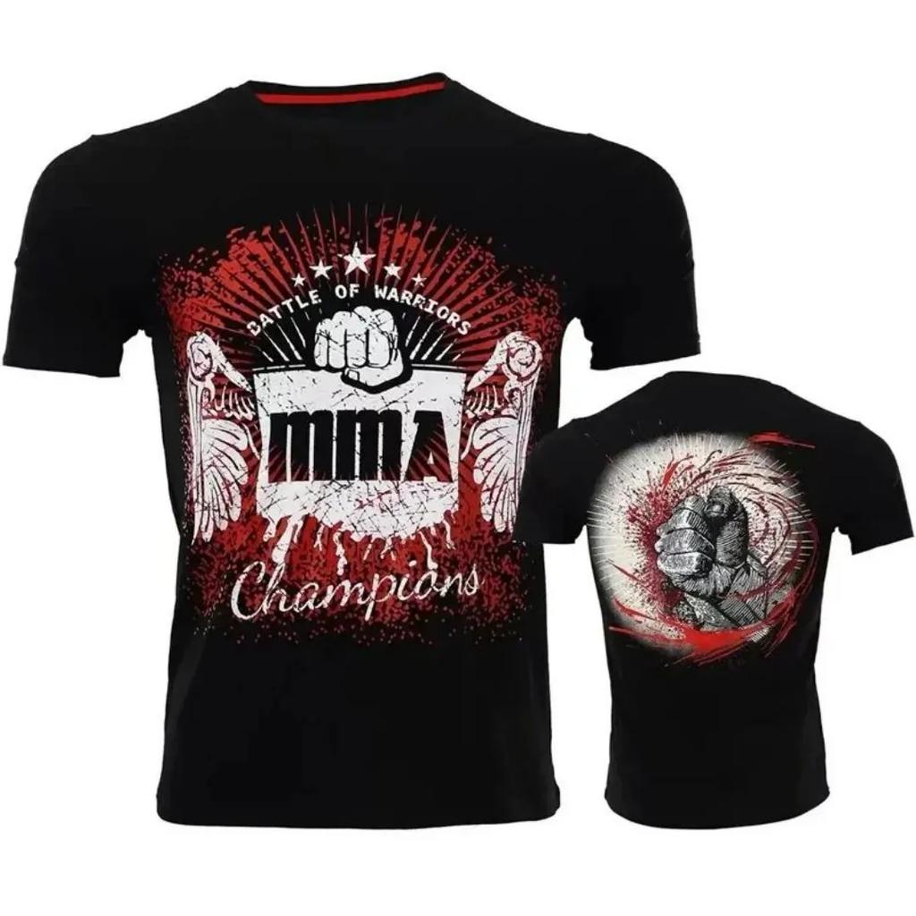 Combat Sports & Martial Arts Graphic 3D Printed Sports Short Sleeved Men's T-shirts - Medium Stretch Polyester Fabric Summer Relaxed Clothing