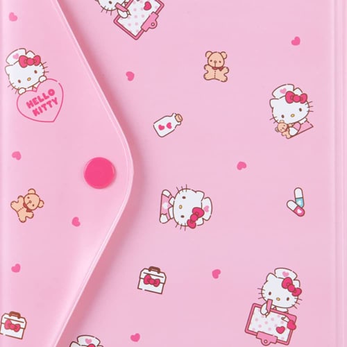 Sanrio PVC Hello Kitty Medication Notebook & Medical Examination Card Case 707988 with Zipper