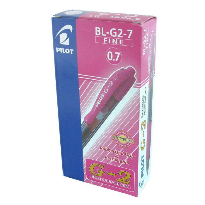 Pilot G-2 Roller rose encre gel 0.7 mm fin rétractable