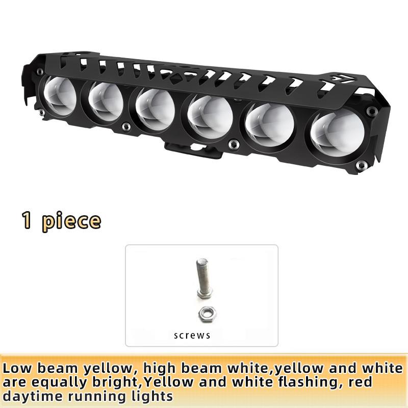 

1/2-упаковка 6 линз светодиодный прожектор для мотоцикла 35 Вт желтый белый двухцветный дальний/ближний свет дальний противотуманный фонарь с 5 режимами света вспомогательная фара 1pcs