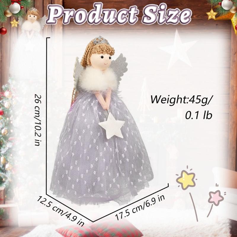 Delicate Angel Child Figurine Holiday Tree Toppers Ornament Handmade Party Decoration Collectible Accessory