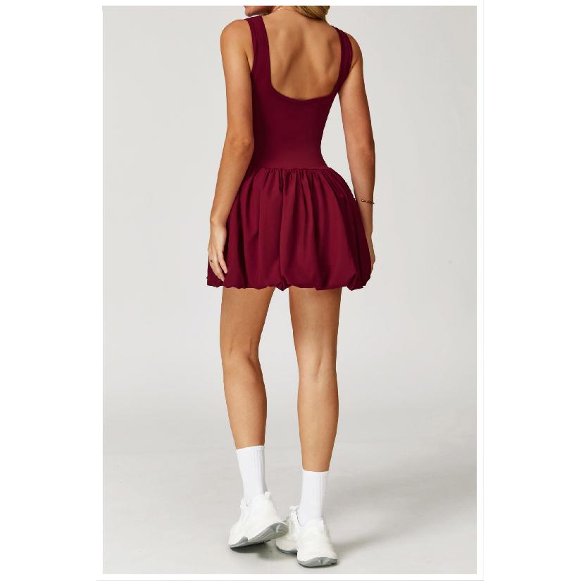 Naked Fake Two-Piece Sports Dress For Women, Anti Glare Base, Outdoor Running, Fitness, Tennis Dress For Women