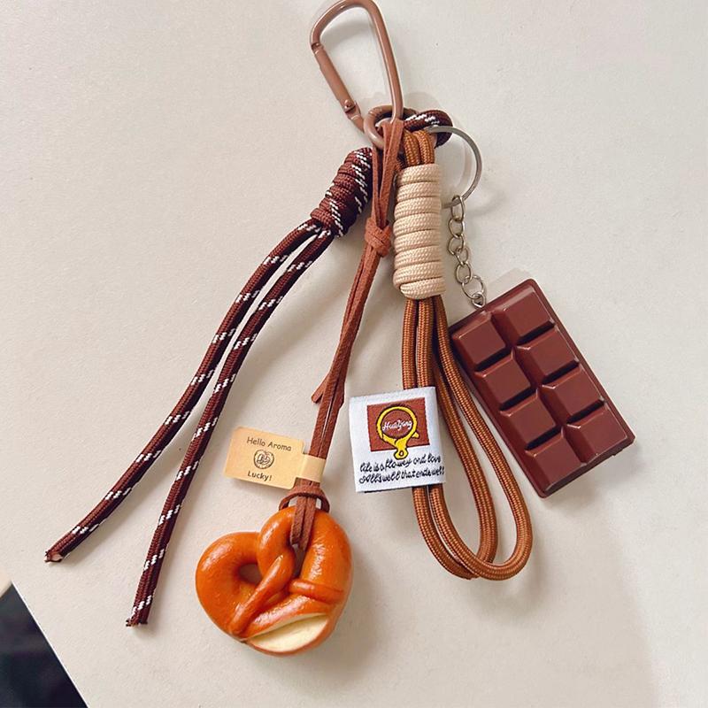 Bag Charm Bread Pendant Nylon Woven Rope Pendant DIY Trendy Mixed Bag Phone Decor Handmade Women Girl Gift