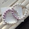 10Mm Retro Artificial Crystal Pearl Bracelet Design Sense Gradual Change Color Purple Bracelet Bracelet