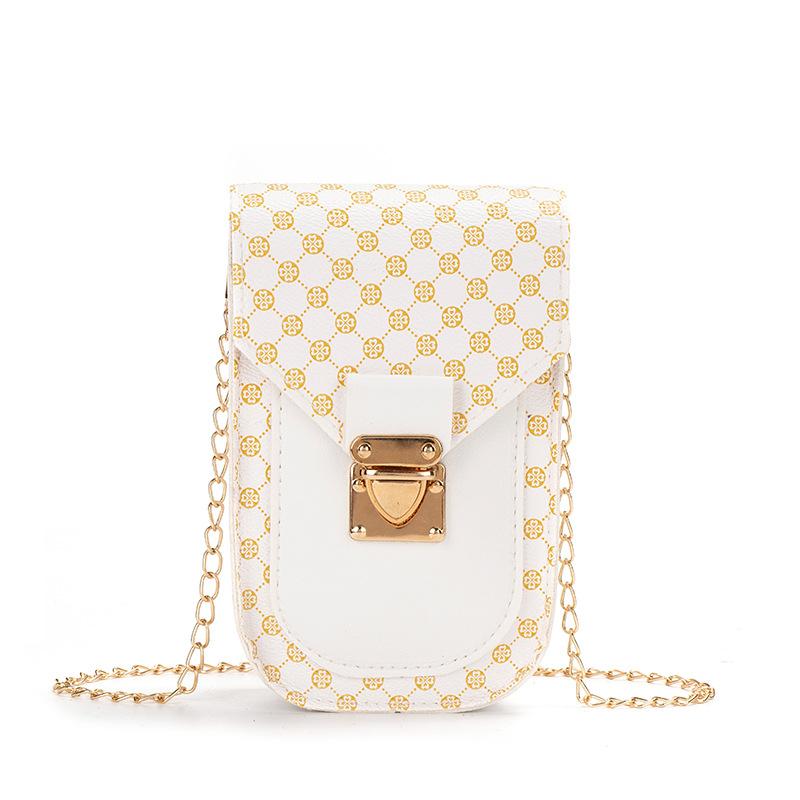 

Сумка для мобильного телефона в стиле ретро с геометрическим принтом, женская сумка через плечо на одно плечо, персонализированная сумка на цепочке one size