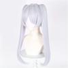 Frieren Cosplay Wig Anime Long Silver White Double Ponytails Wig Heat Resistant Hair Halloween Party Role Play Wigs + Wig Cap
