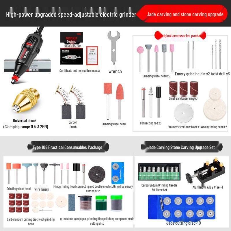 High-Power Electric Hand Grinder and Polisher: Rust Remover, Deburring, Engraving, and Polishing Tool