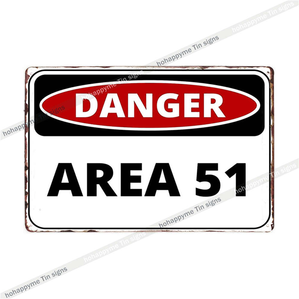 Metal Plate Sign Area 51 UFO Retro Decorative Wall Plaque Pub Club Bar Accessories Tin Painting Poster Vintage Home Decor20x3