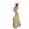 2025 French Seaside Floral Maxi Dress: Elegant Retro Slimming Summer Style with Spaghetti Straps
