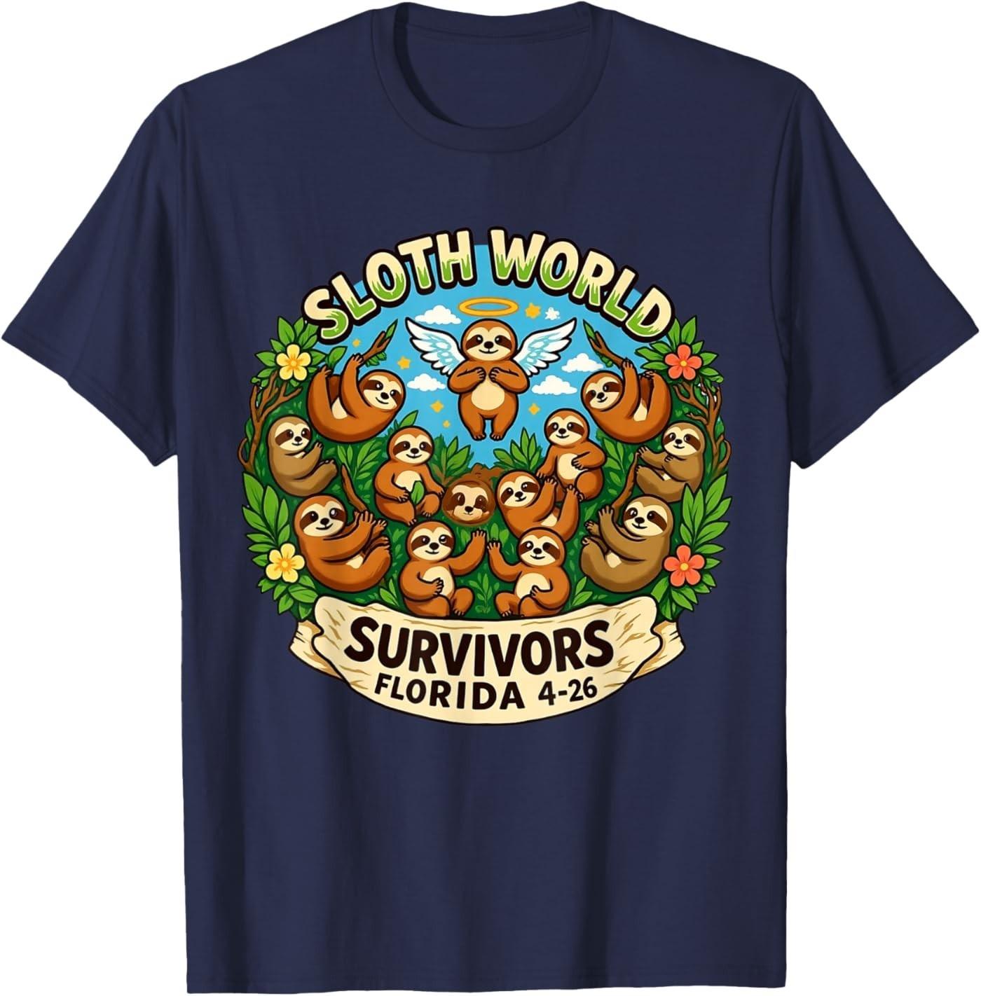 Sloth World 13 Survivors Design T-Shirt S