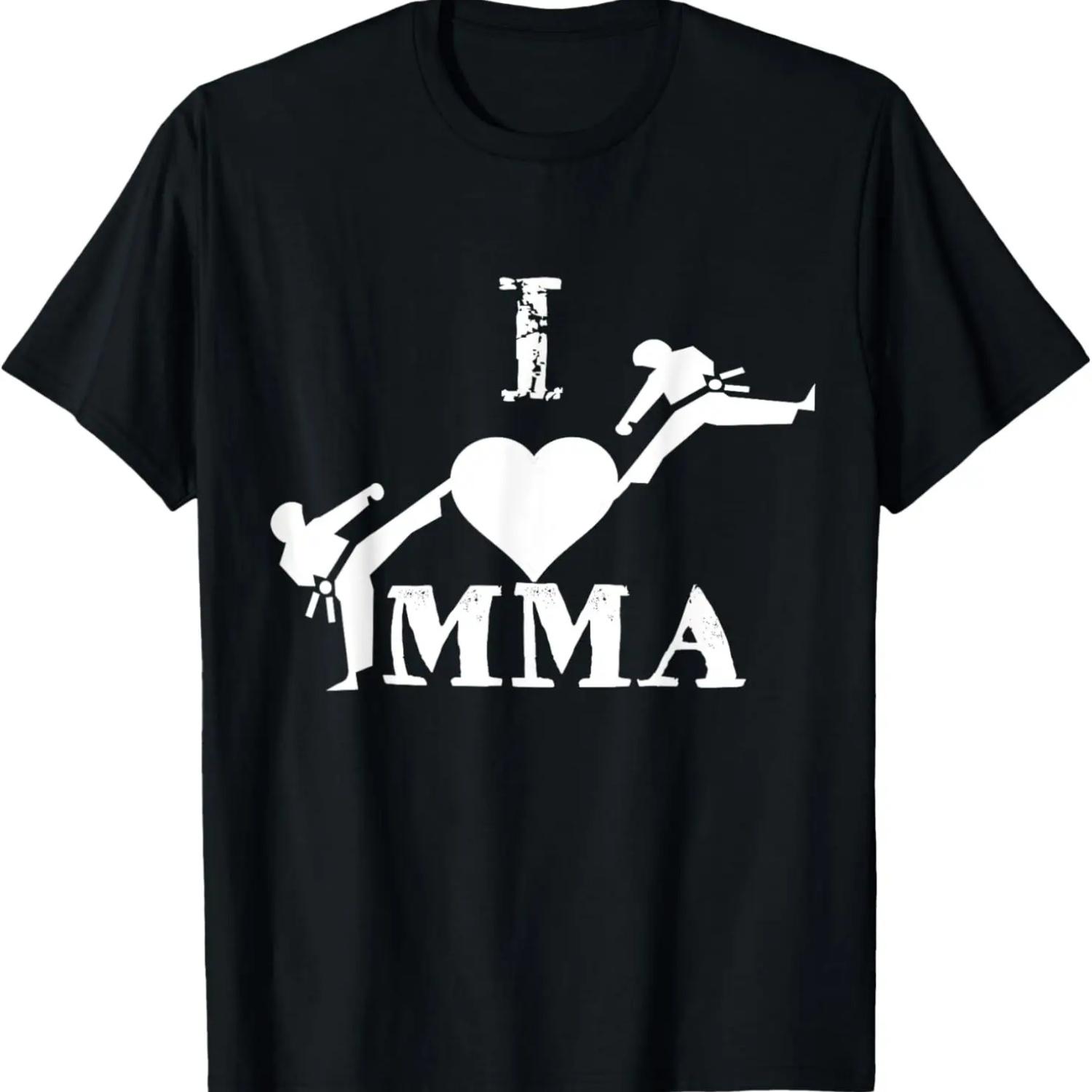 

MMA T Shirt I Love MMA Boxing Kick Boxing BJJ Shirt Gift XXXXXL чорний