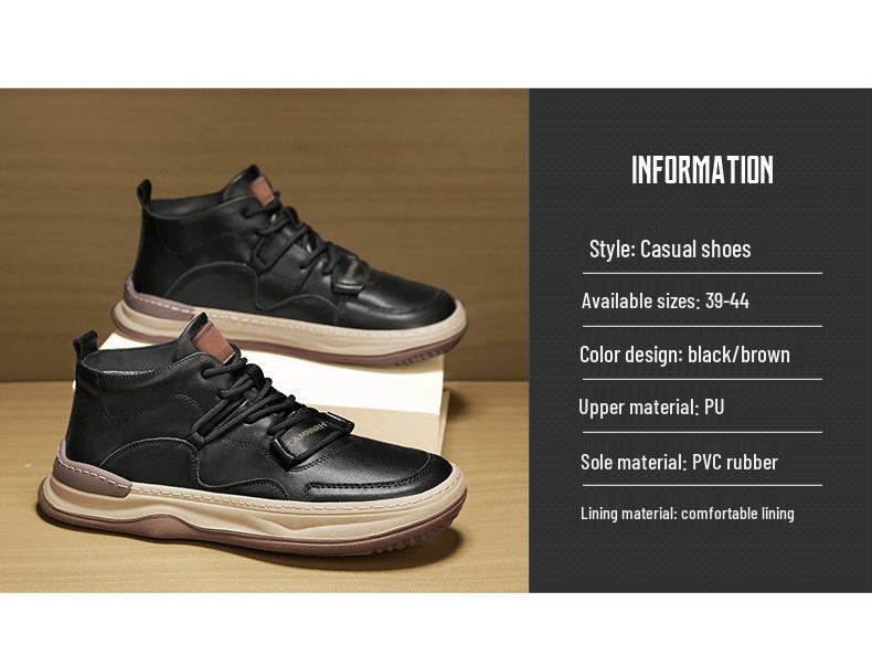 Men's High-Top Waterproof Non-Slip Skate Sneakers - Trendy Autumn Casual Shoes for Teens and Students