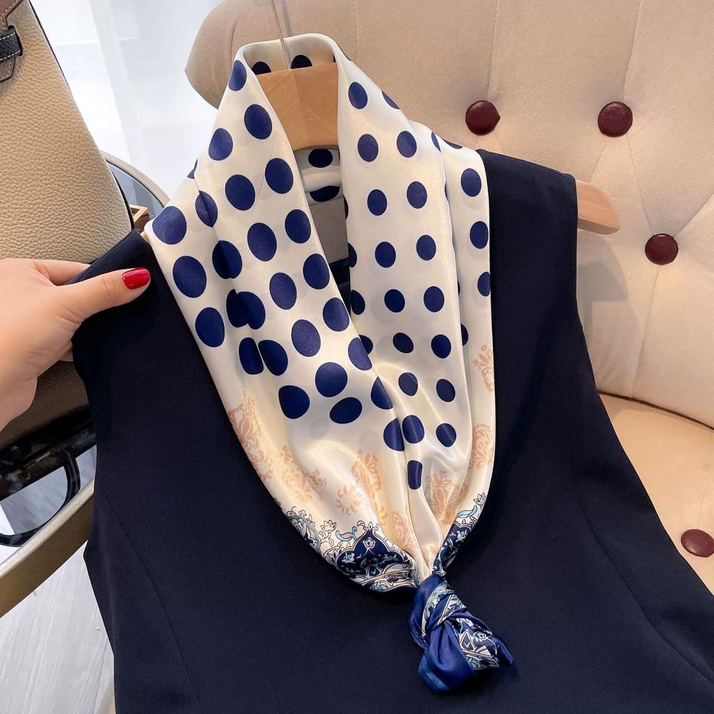 Vintage Paisley Silk Scarf Women Fashion Designer Head/Hair Scarves 90*90cm Hijab Bandana Cheveux Foulard Femme 90X90CM