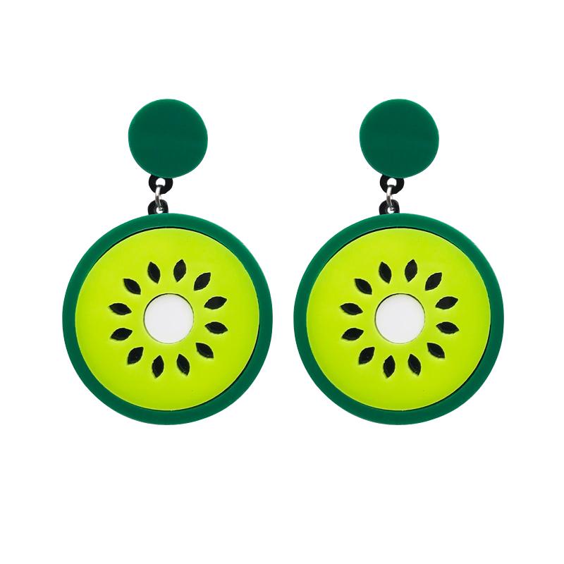 Trendy Funny Fruit Vegetables Acrylic Women's Drop Earrings Cute Strawberry Watermelon Lemon Cherry Dangle Earring Party Jewelry