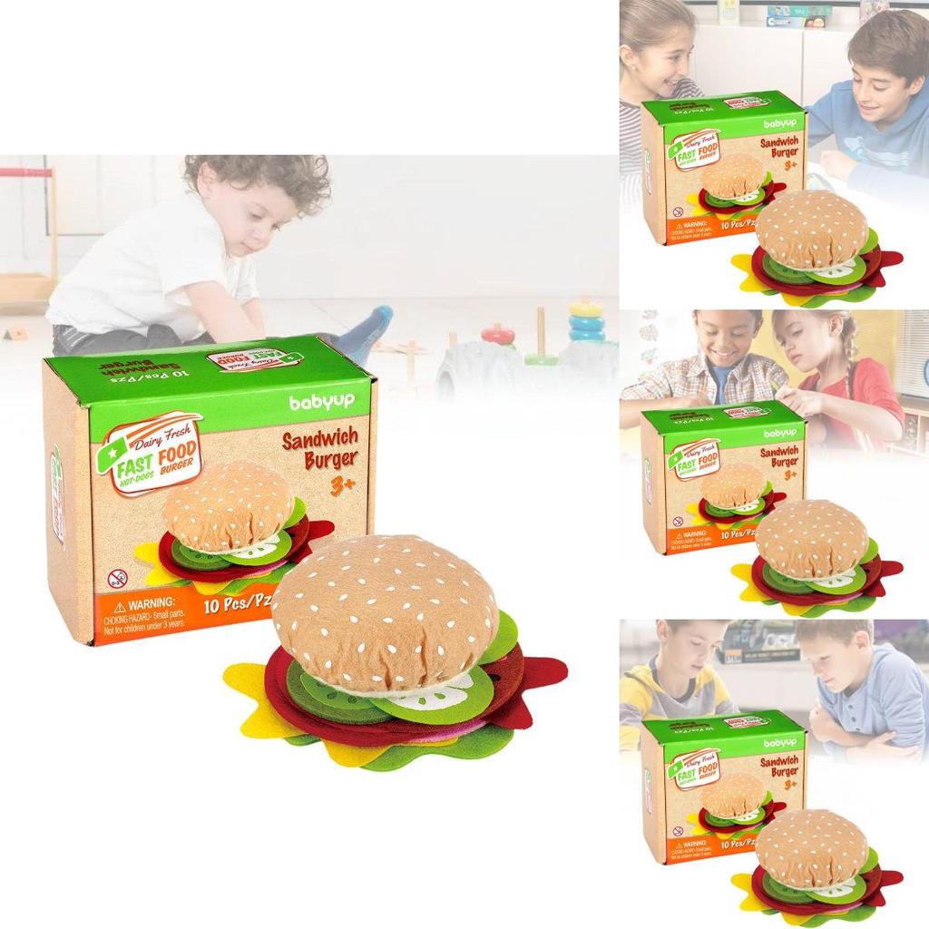 Colorful Diy Felt Burger Toy Set For Creative Play And Imaginative Sandwich Fun