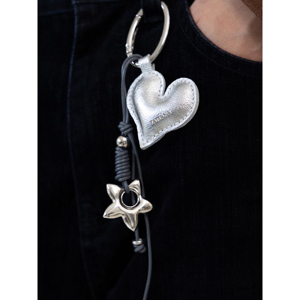 TATIANA Metallic Starlet Heart Keyring KE8263