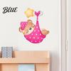 Cute Bear Wall Stickers for Bedroom Kids Room PVC Waterproof Cartoon Animal Decorative Interior Decals Removable Art Mural Nursery Living Room Decor