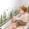 Safari Forest Animal Wall Stickers Deer Squirrel Bear Pine Tree Wallpaper for Kids Room Bedroom Nursery Decor