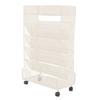 Metal Movable Bookshelf 6 Tier 20KG Load Bearing Large Capacity Rust Prevention Bookshelf with Wheel