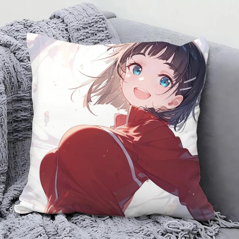 Kirigaya Suguha Animation S-Word A-Art O-Online Kissenbezug Quadratisches Kissen Schlafzimmer Sofa Freizeit Wohnzimmer Heimdekoration 40X40