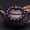 Bangle Purple Crystal Natural Round Jewelry Beads Amethyst Bracelet Buddha Beads