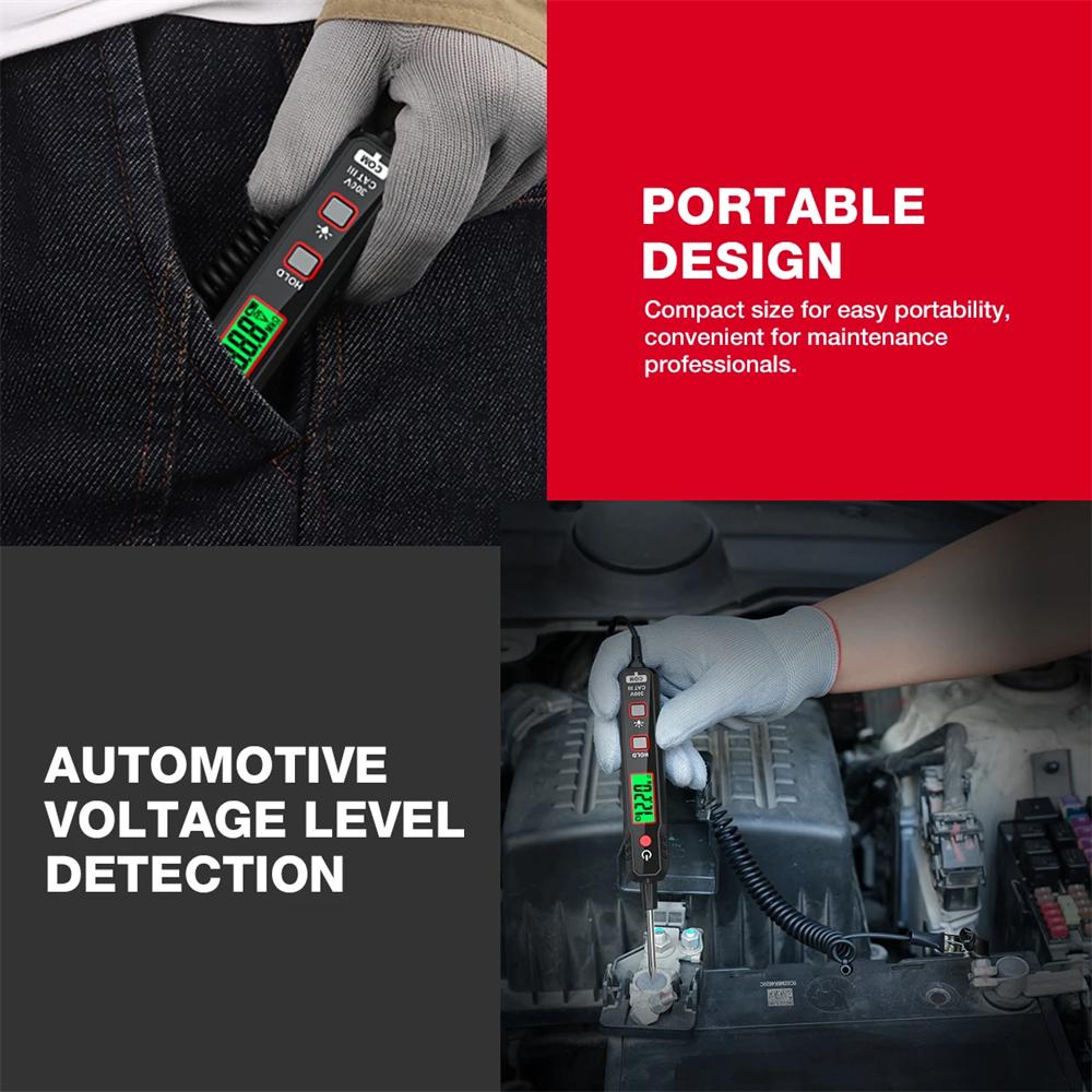 HABOTEST HT86A Car Voltage Detector Smart Voltage Tester Volt Pen Resistance Continuity Car Fault Maintenance Circuit Test Probe