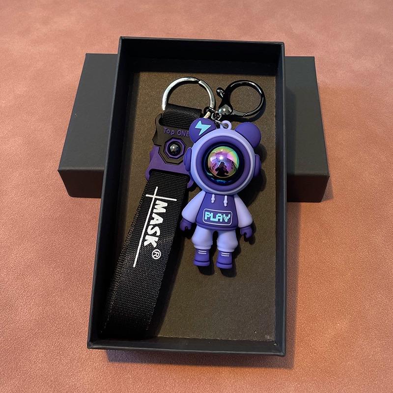 Cute Cartoon Lightning Bear Keychain - Personality Pendant for Couples, Bags & Cars - Creative Gift for Men & Women.