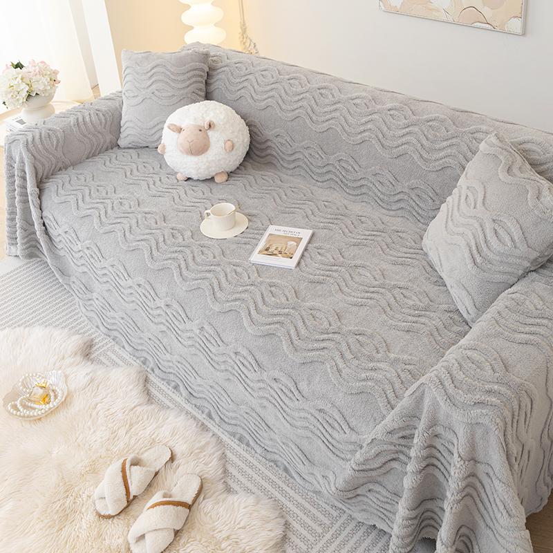 Plush Sofa Towel, New Winter Cover Cloth, Can Be Spread and Covered, Universal Anti-slip Cover, Anti-cat Scratching Cushion