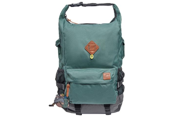 New Balance × JHI Collaboration Zip Closure Fabric Backpack Regular Unisex Dark Green GCA89113-GRN