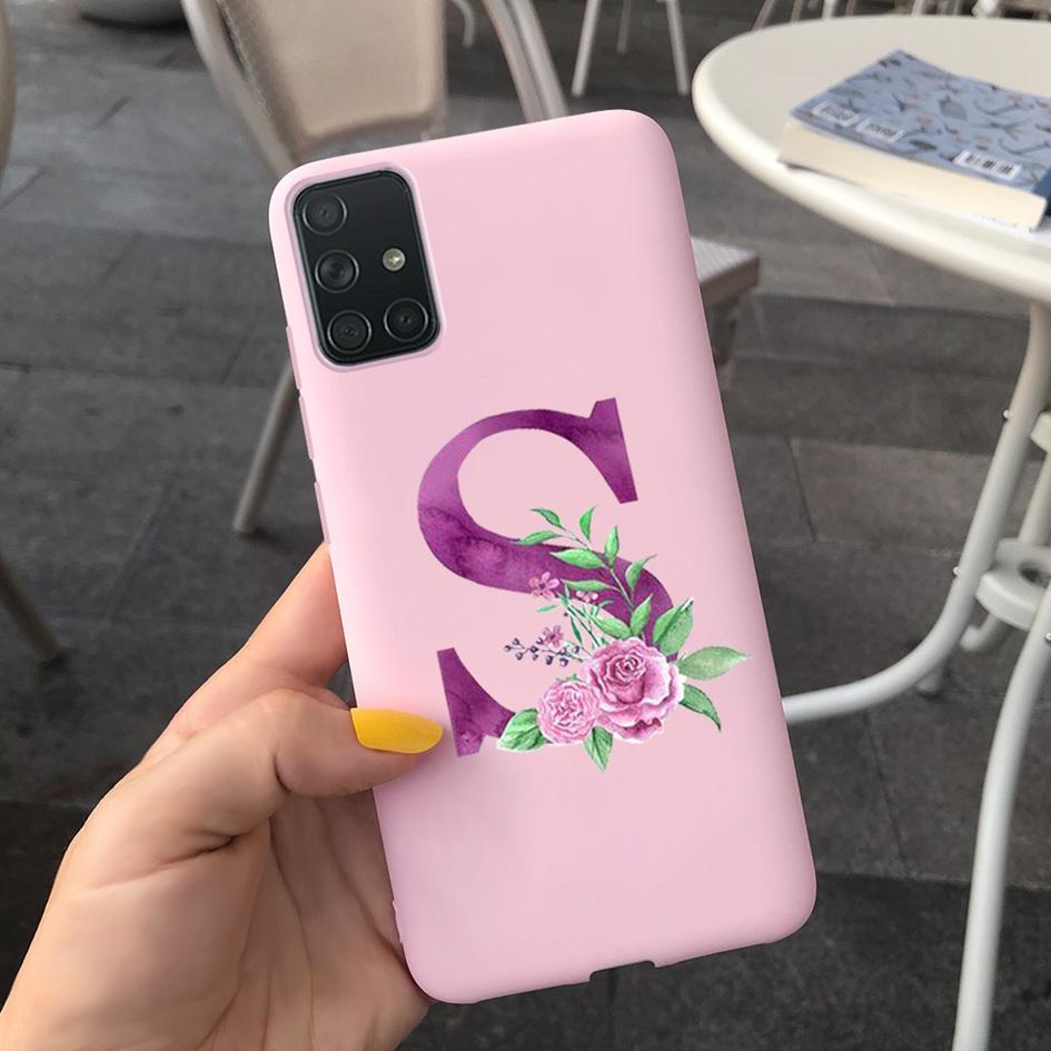 A51 Cute Letters Phone Case For Samsung Galaxy A51 Cover SM-A515F Slim Frosted Shield Matte Fundas For Samsung A51 A 51 5G Cases