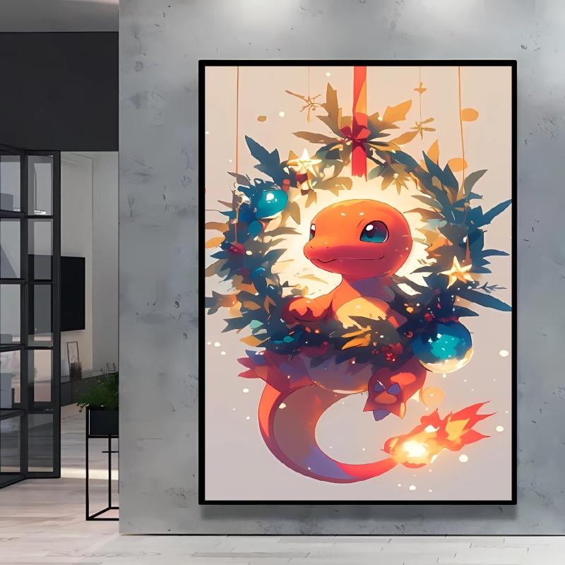 Canvas Wall Art Pokemon Pikachu Poster Prints Cute Cartoon Character Picture Classic Living Room Home Decoration Christmas Gift