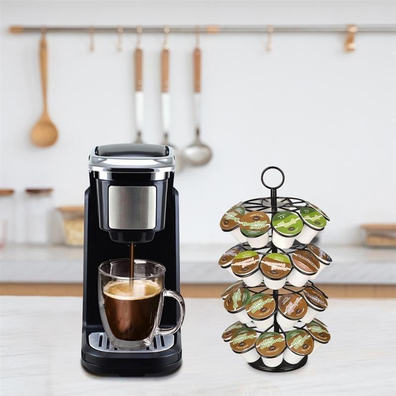 Rotating Coffee Capsule Holder Metal Coffee Pod Display Storage Rack 36 Cup Capacity for K-CUP for Dolce Gusto Coffee Lover
