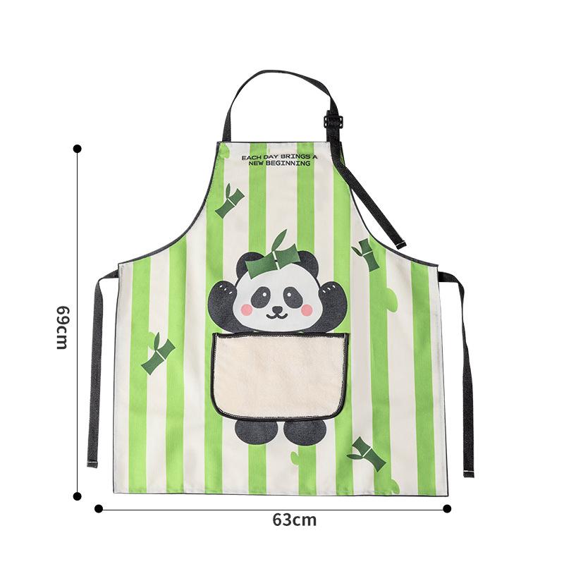 Waterproof Oil-Proof Household Apron Hand-Wiping Design Adjustable Shoulder Strap with Pocket for Cooking Baking Dishwashing