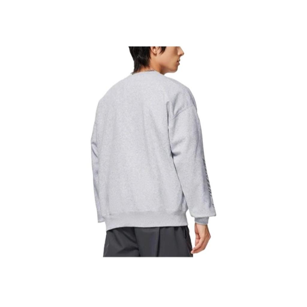 Lining Chinese Character Print Pullover Long Sleeve Sweatshirt Unisex Tops Gray AWDSB23-5
