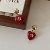 Exquisite Red Heart & Star Dangle Earrings for Women - Ankara Design