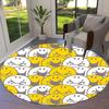 1pc Smiley Faces Pattern Round Carpet, Made of Polyester,Perfect for Decorating Office Chairs, Living Rooms,fplt221