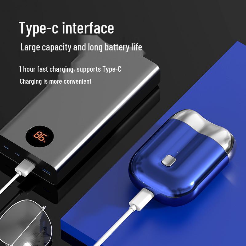 MINI Magnetic Double Blade USB Travel Electric Shaver