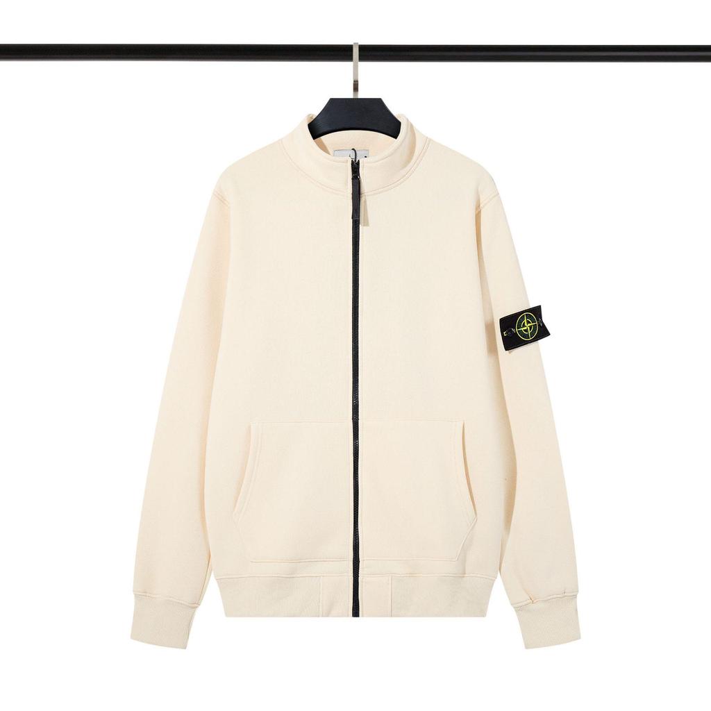 Silná fleecová mikina s kapucí na zip Cross Classic Stone se stojáčkem