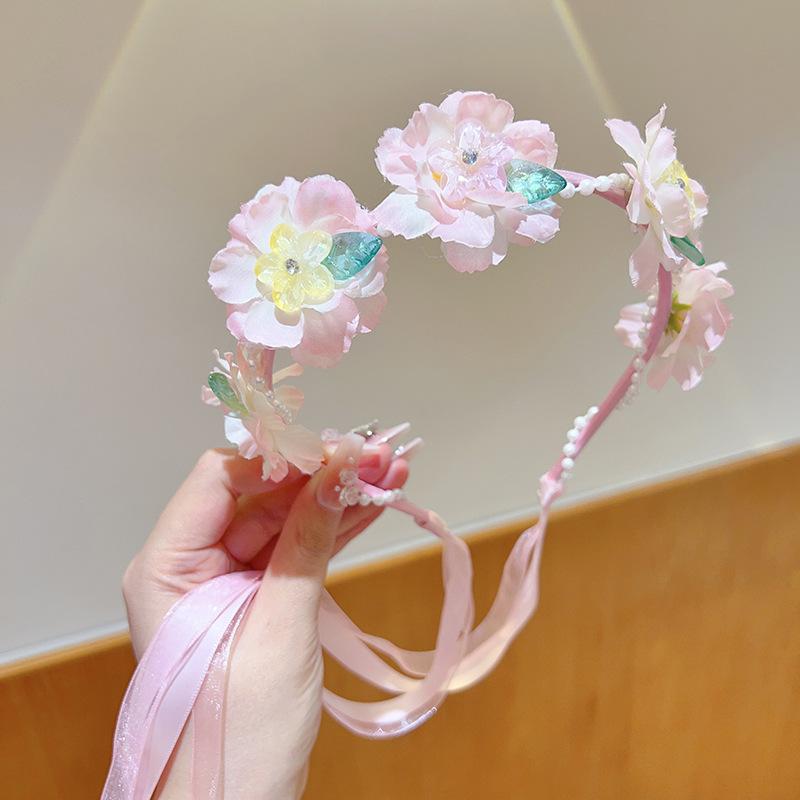 Handmade Hanfu Hair Accessories: Pearl Tassel Hairpin & Butterfly Flower Headband for Women and Girls
