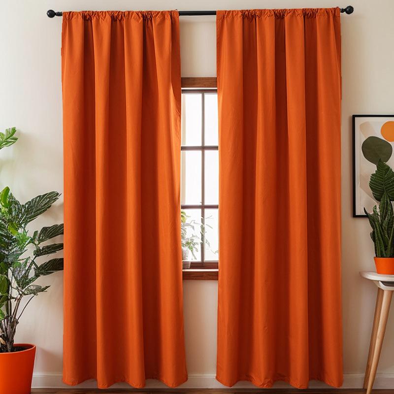 Full Blackout Finished Curtains Simple Solid Color Minimalist Style High Sense Versatile Bedroom Living Room Curtains