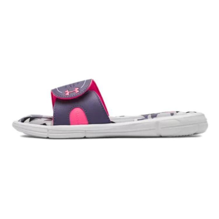 Under Armour Ignite Series Comfortable Slippers Kids Footwear White Purple 3021319-102