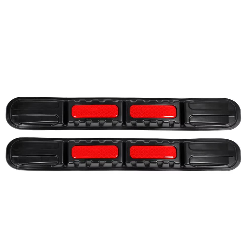 2pcs Car Body Reflective Anti-Scratch Protection Stickers Bumper Corner Anti-collision Decoration Strip Black Auto Accessories