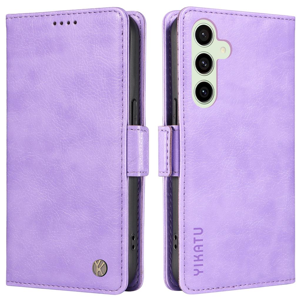YIKATU YK-007 For Samsung Galaxy S24 FE Phone Case Litchi Texture PU Leather Wallet Cover