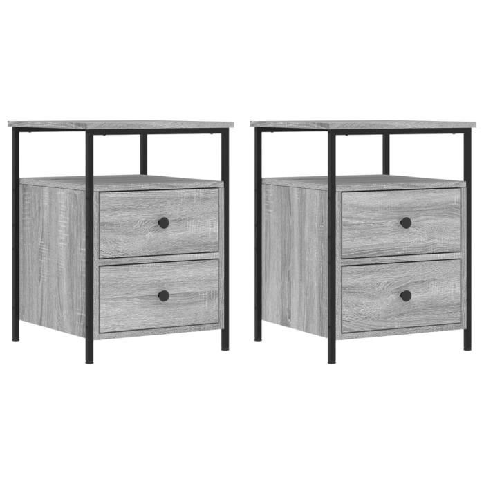 VidaXL Bedside Tables 2 Pcs Sonoma Grey 44x45x60cm Engineered Wood 826010