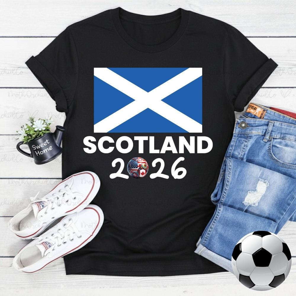 Scotland 2026 Sports Fan Tee Soccer Part Supplies Clothing Men Women Fashion Crewneck Cotton Tee Tops Patriotic Scotland Shirt S