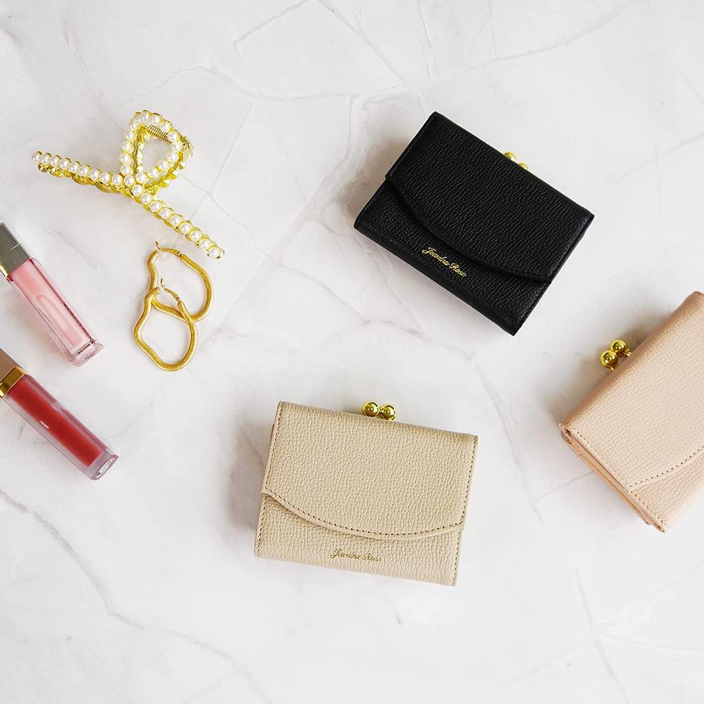 Jewel Narrows Genuine Leather Wallet [Mirage Wallet] Tri-fold Mini Wallet with Clasp Closure No. 15151