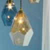 Interform LT-4074AM Lapis Lazuli Pendant Light with Amber Glass and LED Bulbs, Elegant and Feminine Design