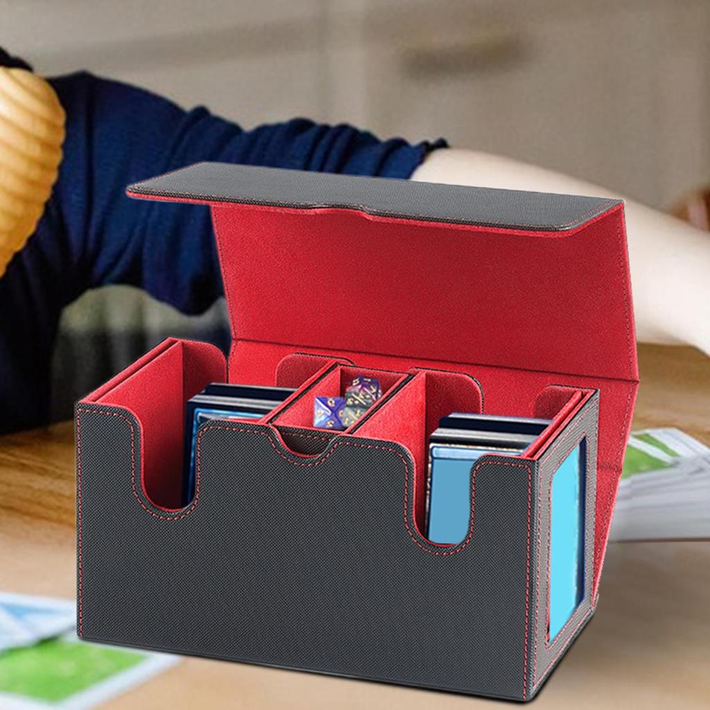 Card Deck Boxes Magnetic Closure Organizer Bin Container Deck Case With Dice Tray For Trading Gathering Sports Playing